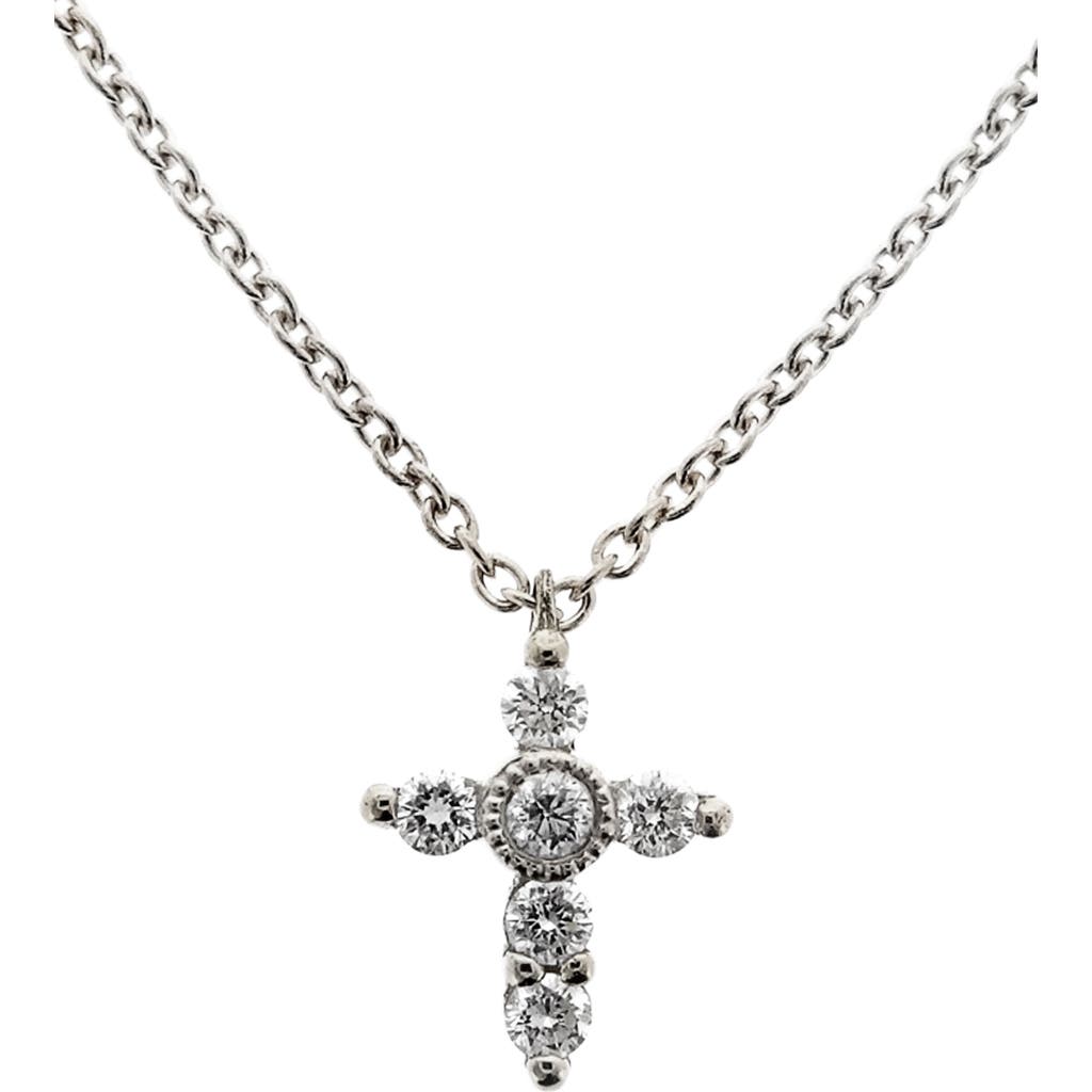 Bony Levy Diamond Cross Pendant Necklace In 18k White Gold