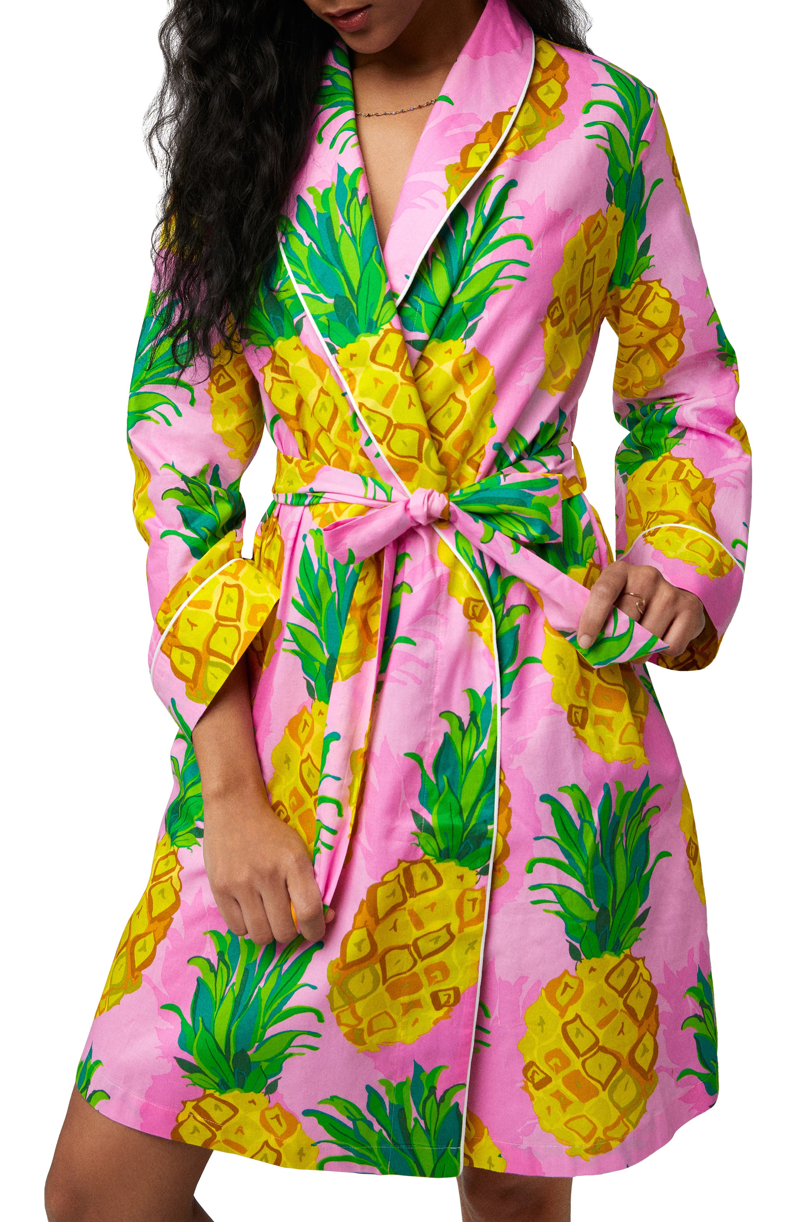 BedHead Pajamas Pineapple Print Organic Cotton Robe (Women) | Nordstrom