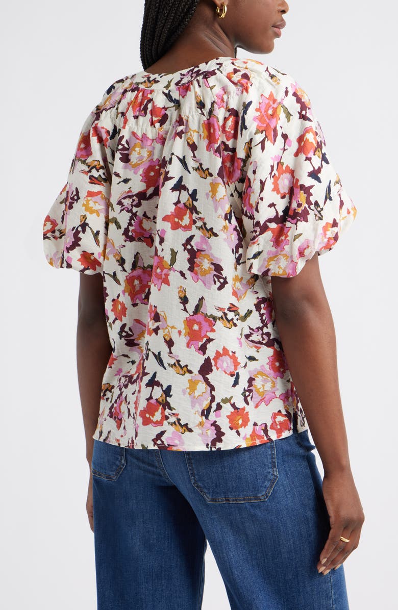 Caslon<sup>®</sup> Puff Sleeve Top, Alternate, color, Ivory Pristine Ophelia Floral