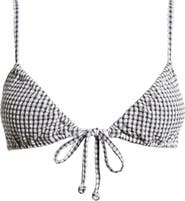 Billabong Cara Wave Check Tie Front Bikini Top