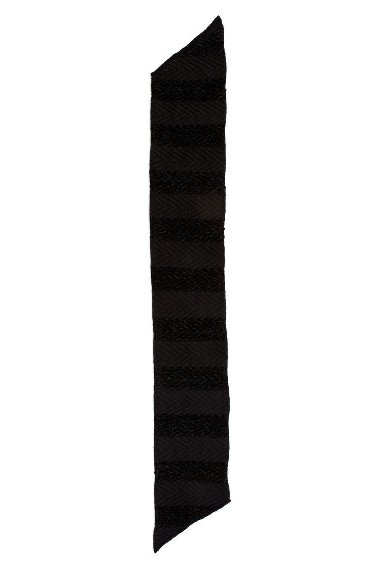 Blocked Yarn Muffler, Alternate, color, BLACK/ BLACK
