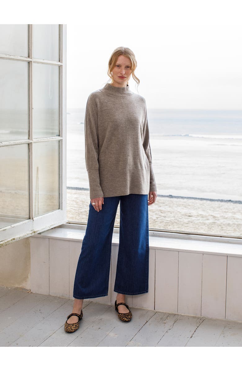 Celtic & Co. Drape Funnel Neck Sweater, Alternate, color, Undyed Biscuit