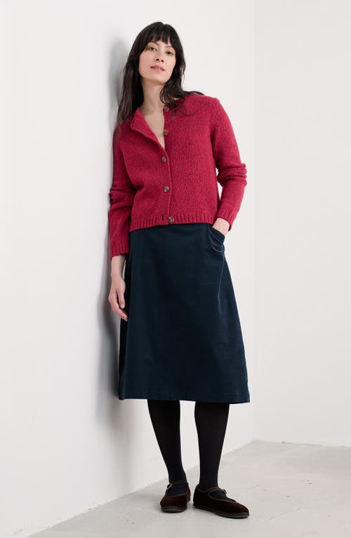 Seasalt Cornwall Forest View Organic Cotton Corduroy A-line Skirt In Black