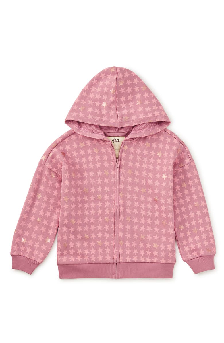 Tea Collection Easy Fit Hoodie, Main, color, Metallic Stars