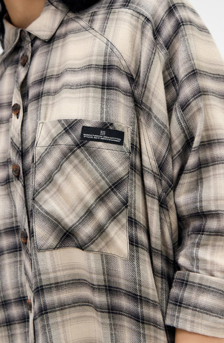 BDG Urban Outfitters Brendan Check Oversize Button-Up Shirt, Alternate, color, Green Check