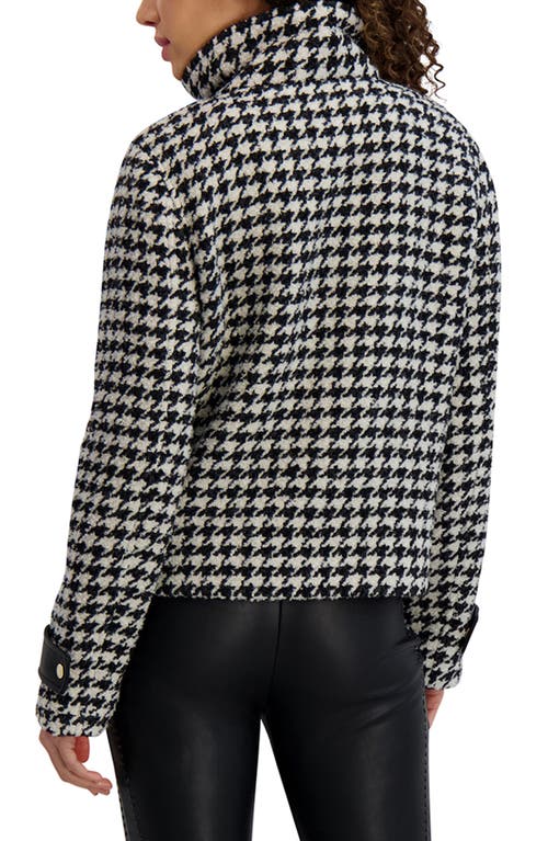 Karl Lagerfeld Paris Wool Blend Felt Crop Jacket In Black