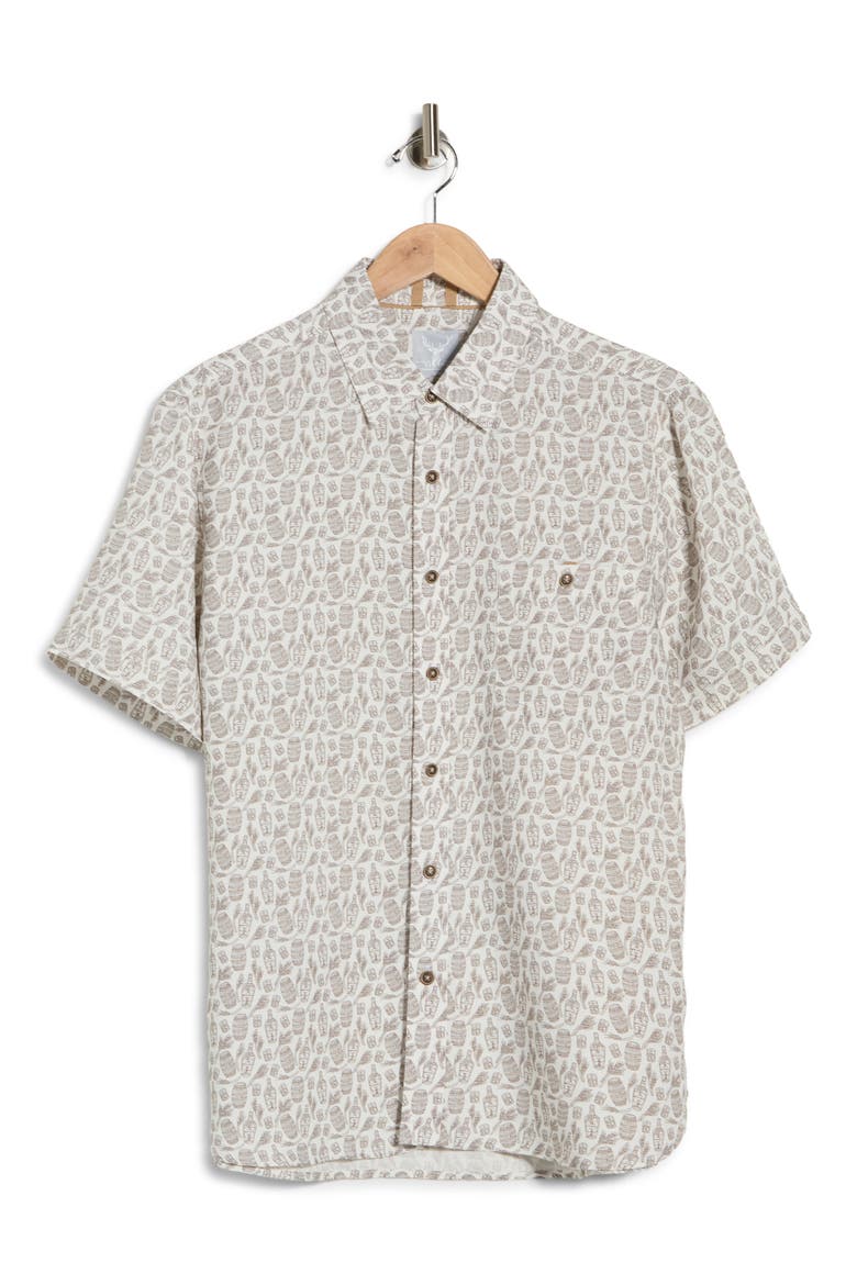 Happy Hour Print Shirt, Alternate, color, BROWN