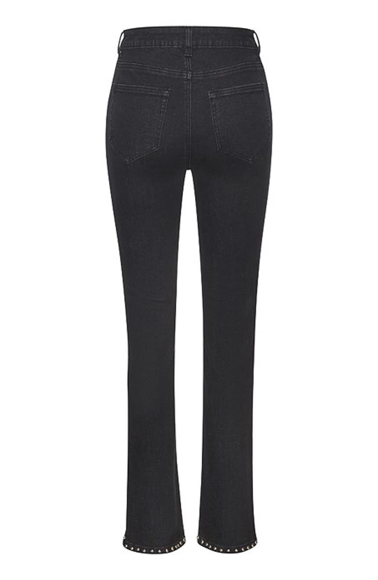 LASCANA Women's Embellished Split Hem Jeans, Alternate, color, Black Wash