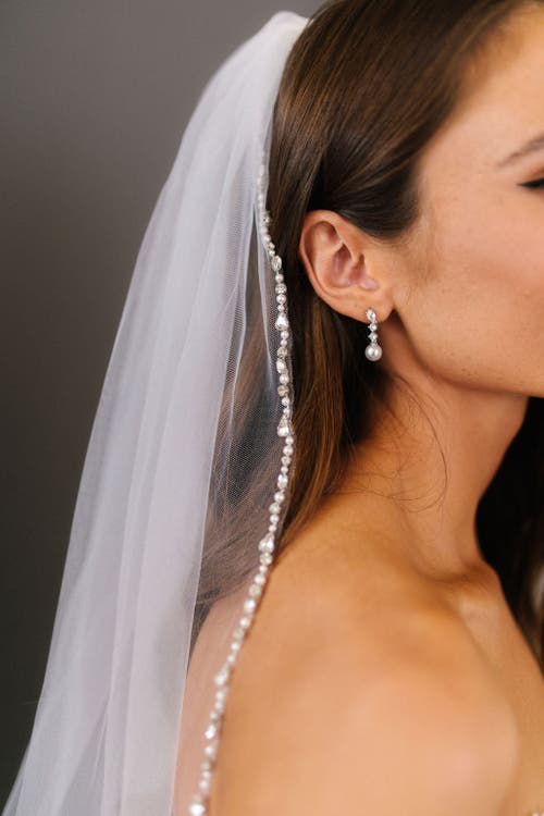 Untamed Petals Serenade Pearl And Crystal Earrings In Silver