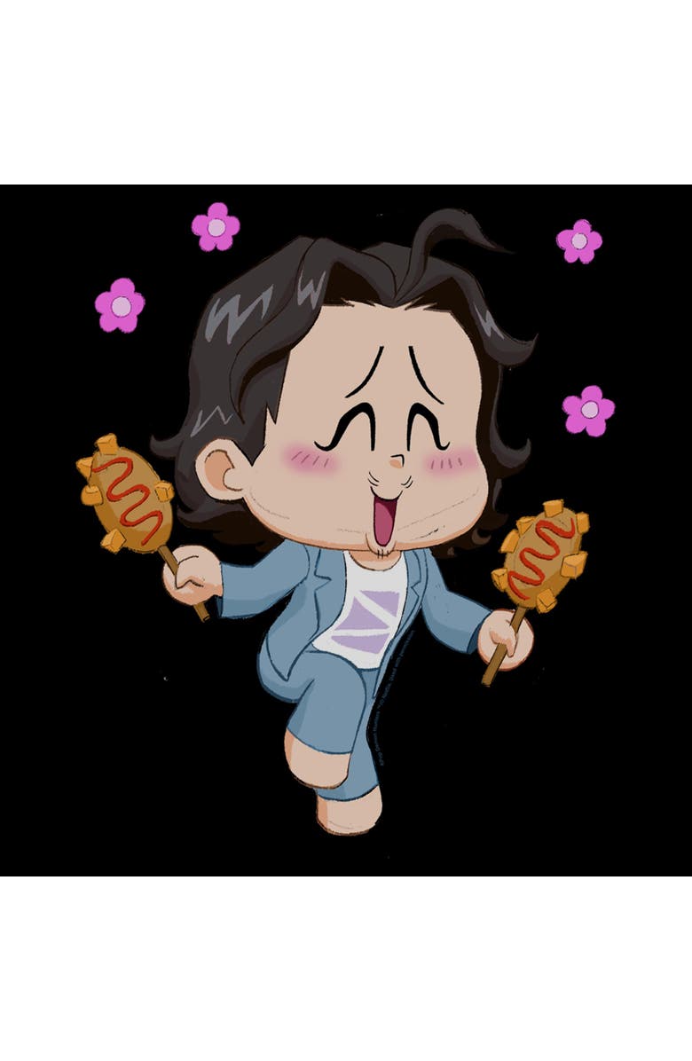 KPop Demon Hunters Men's KPop Demon Hunters Bobby Corn Dog Graphic T-Shirt, Alternate, color, Black