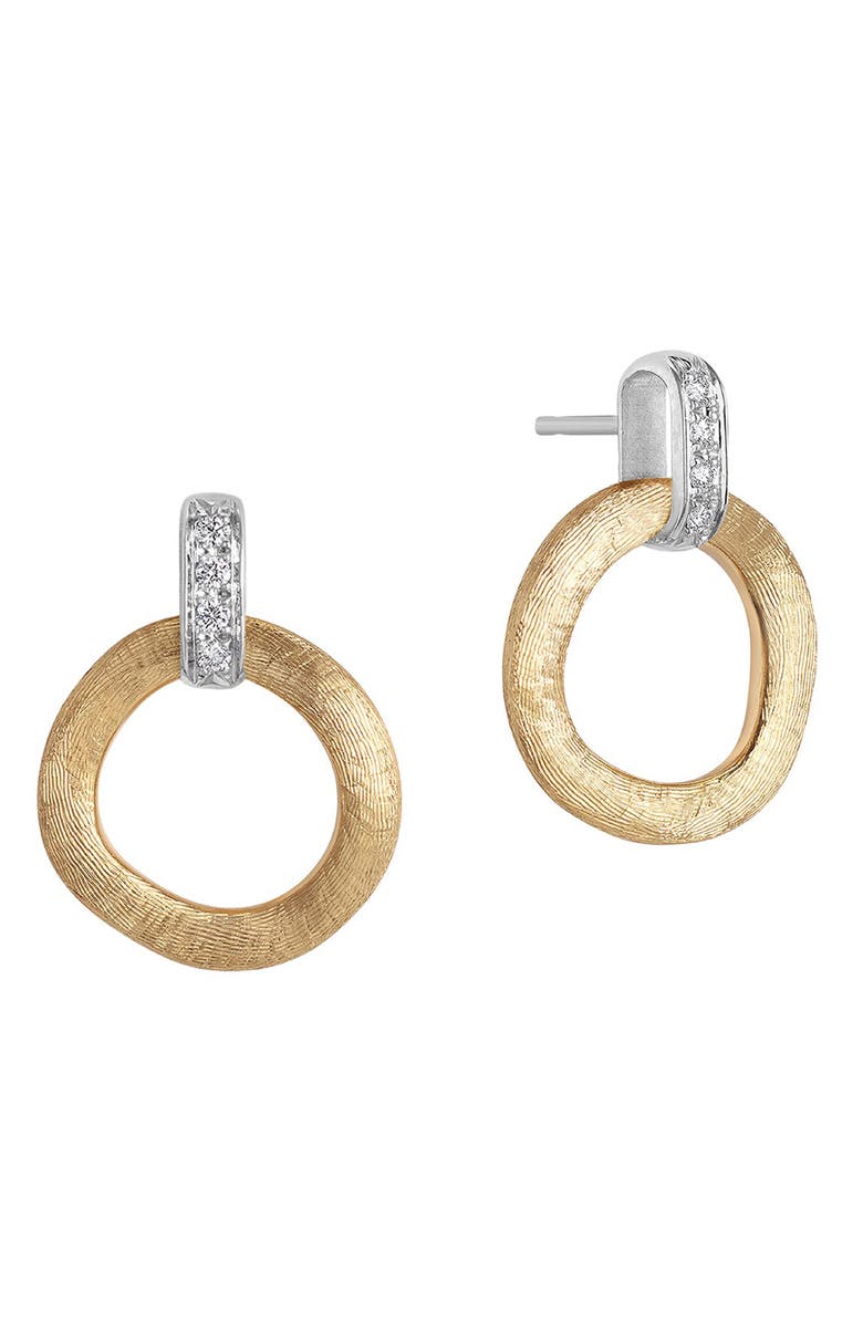 Marco Bicego Jaipur Gold 18K Drop Earrings with Diamonds, Main, color, Yellow Gold