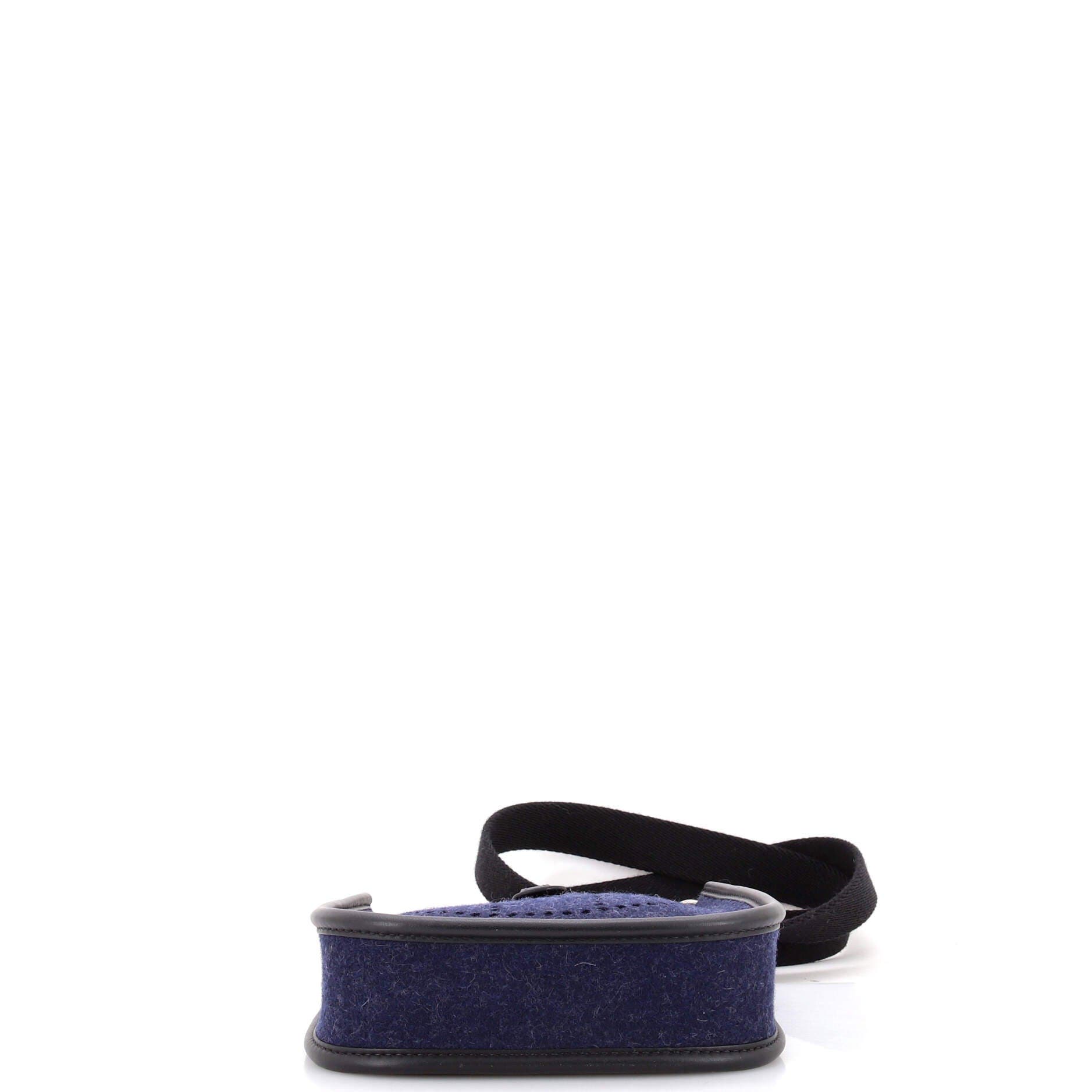 Pre-Owned Hermes Evelyne Bag Gen III Felt TPM, Alternate, color, Bleu Nuit