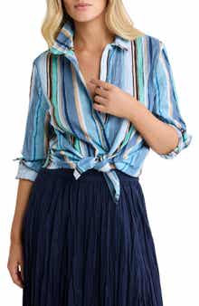 Stripe Cotton Button-Up Shirt
