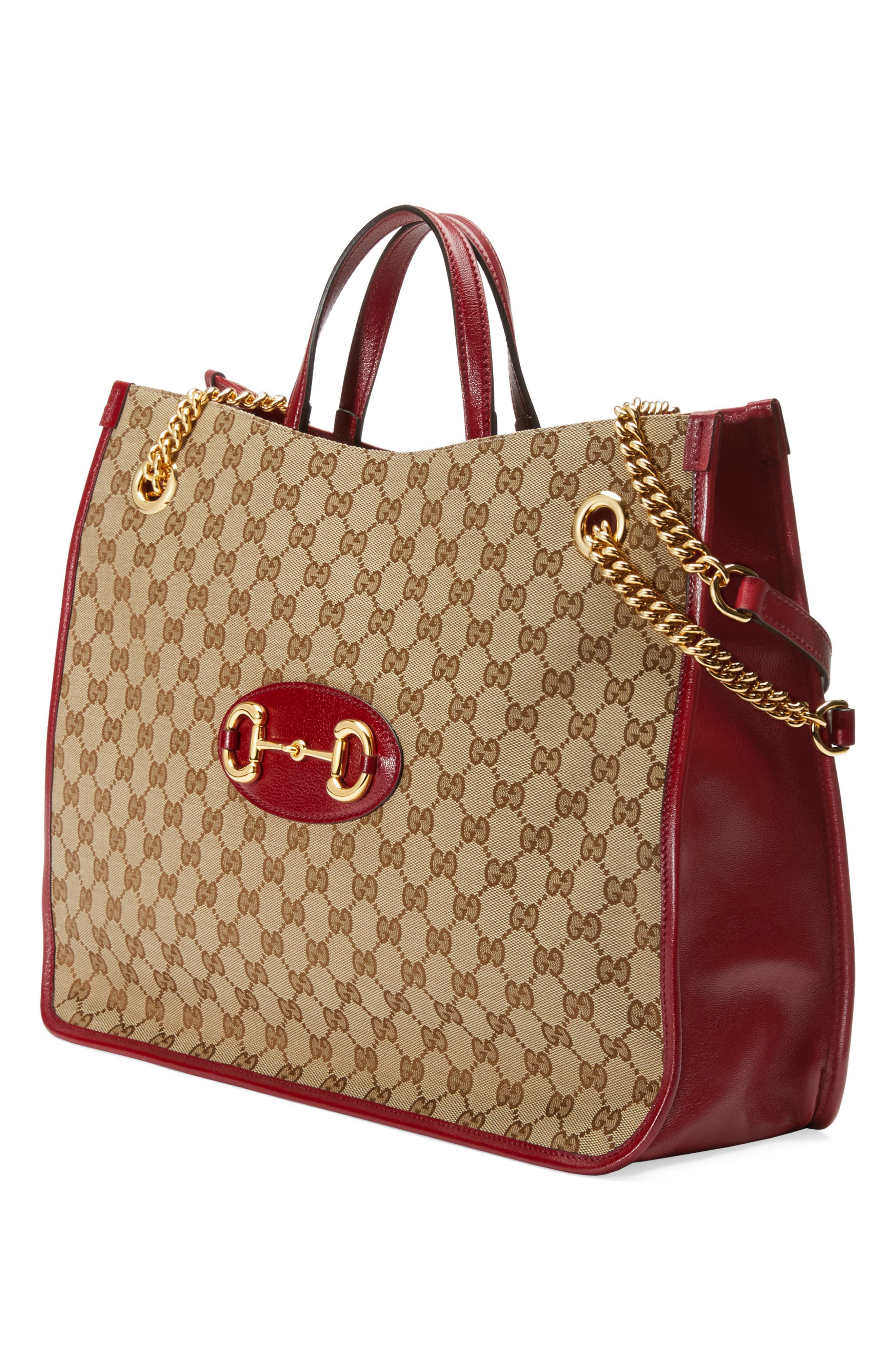 Gucci Large 1955 Horsebit Original GG Canvas Convertible Tote, Alternate, color, 