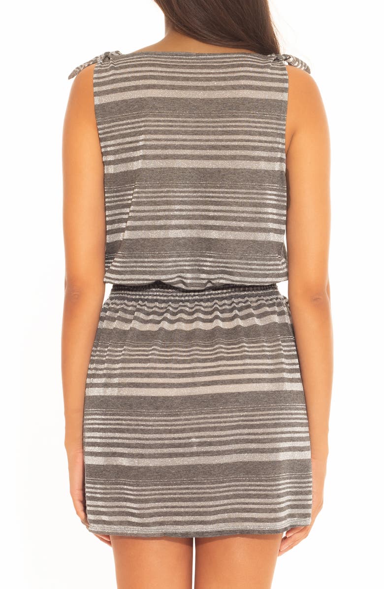 Becca Shimmer Plunge Cover-Up Dress, Alternate, color, 