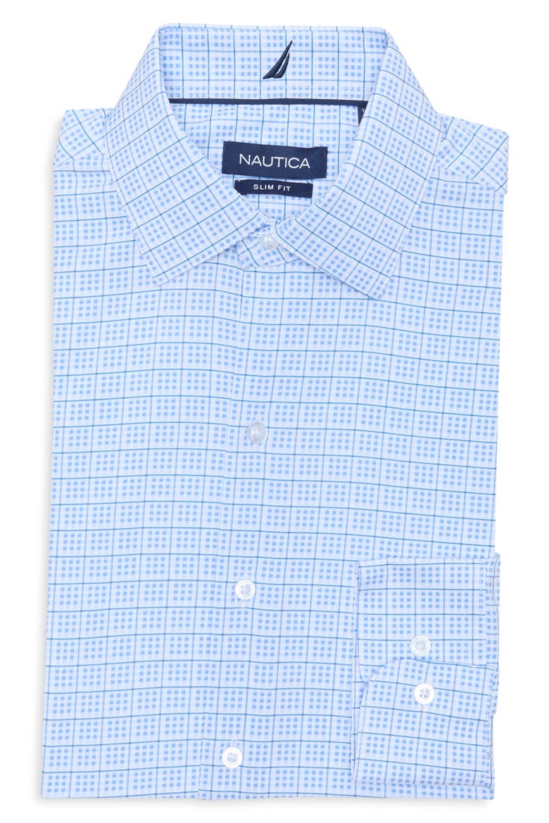 Regular Fit Dress Shirt, Alternate, color, WHT/ BLUE