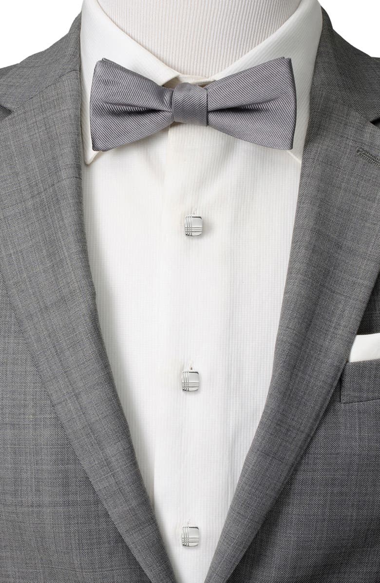 Cufflinks, Inc. Tartan Cuff Link & Stud Set, Alternate, color, Silver