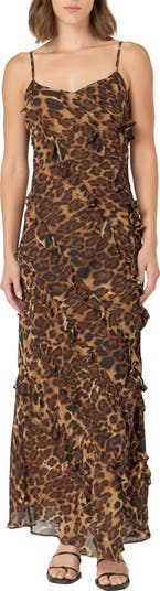 chinese dress ladies Leopard Print Pleated Ruffle Off Shoulder Maternity Maxi Dress