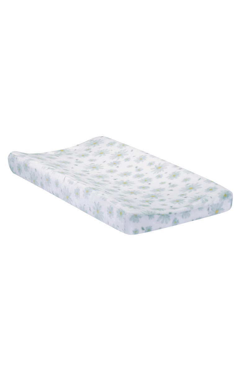 Lambs & Ivy Sweet Daisy Flowers Changing Pad Cover, Main, color, White Multi