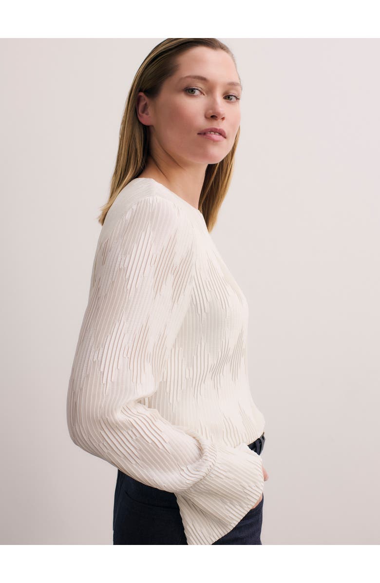 The Fold Ellesmere Plisse Blouse, Alternate, color, Ivory