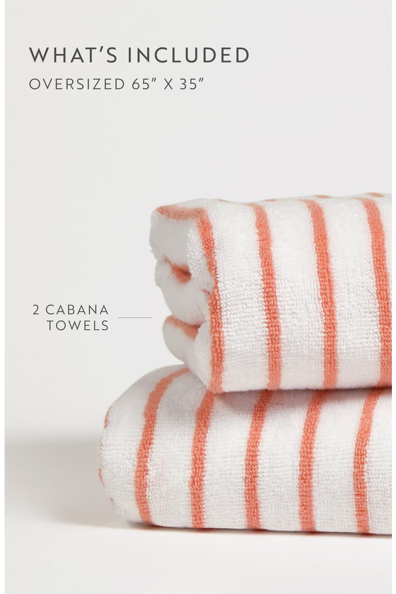 2-Pack Cabana Beach Towels, Alternate, color, STRIPES CORAL