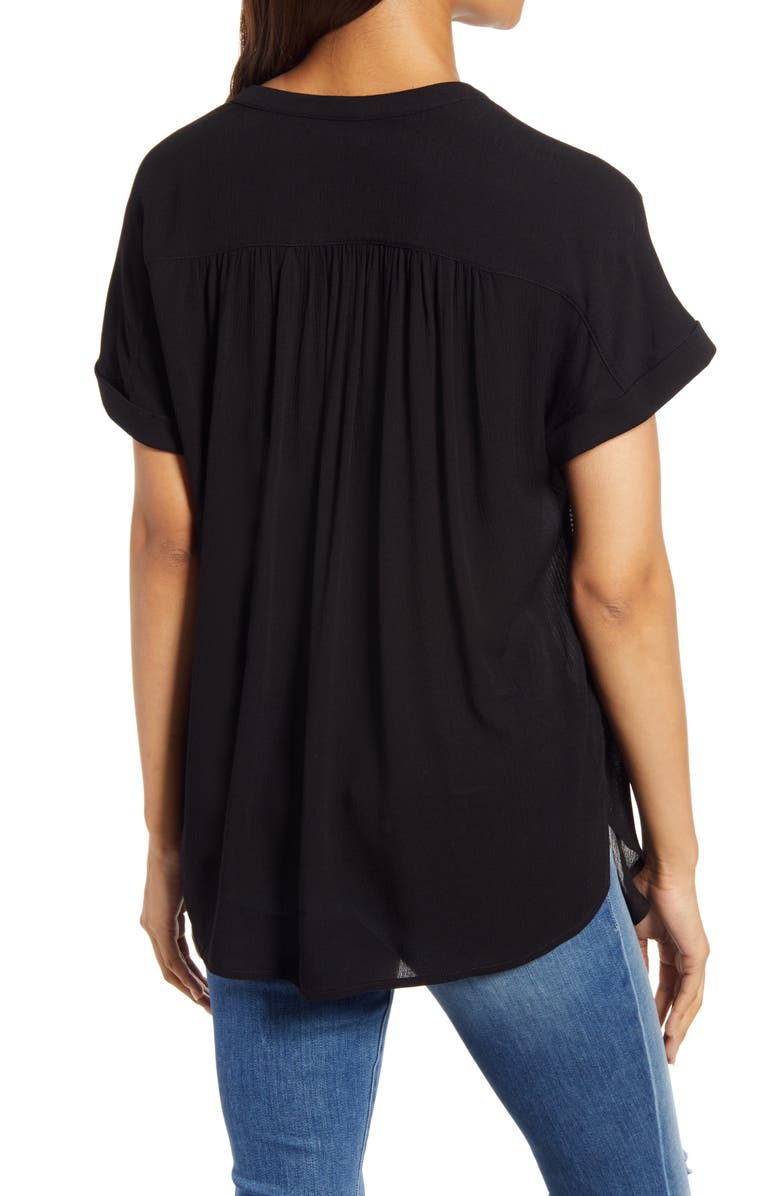 Caslon<sup>®</sup> Relaxed Button Front Top, Alternate, color,