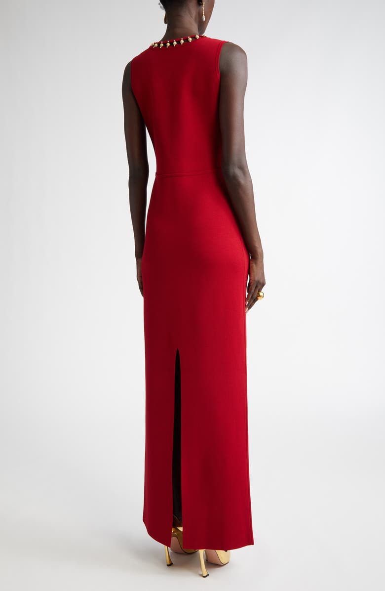 ST. JOHN Embellished Milano Knit Gown, Alternate, color, Hard Haute Red