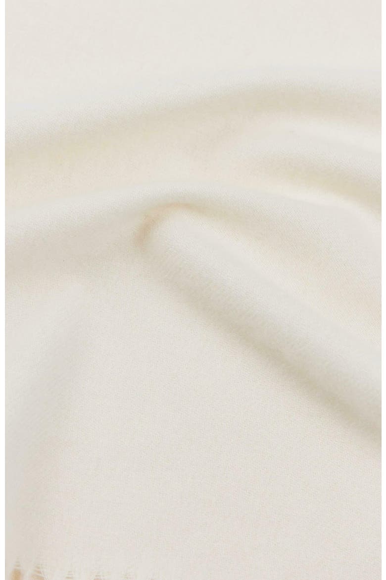 Cashmere Fringed Scarf, Alternate, color, white