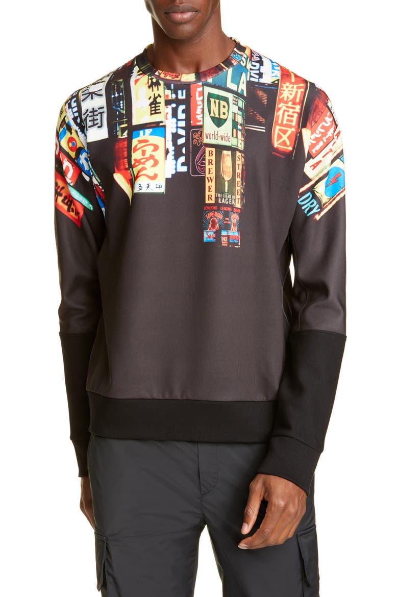 Runway Street Graphic Sweatshirt, Main, color, BLACK