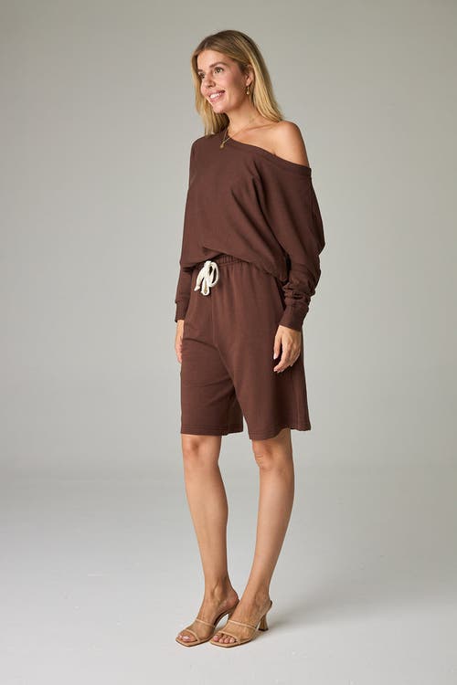 Eavolu Baikal Eco-luxe Fleece Bermuda Short In Brown