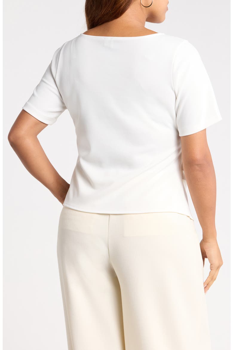 Asymmetrical Gathered T-shirt, Alternate, color, IVORY TOFU