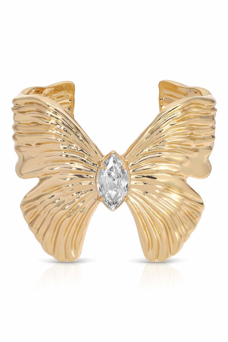Fluttering Glow Cuff Bracelet, Main, color, GOLD