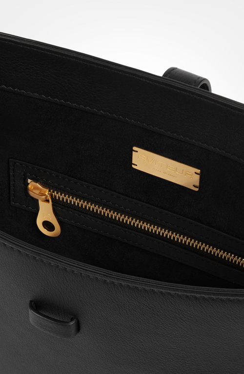 Aviteur Gigi Signature Weave Calfskin Shoulder Bag In Black