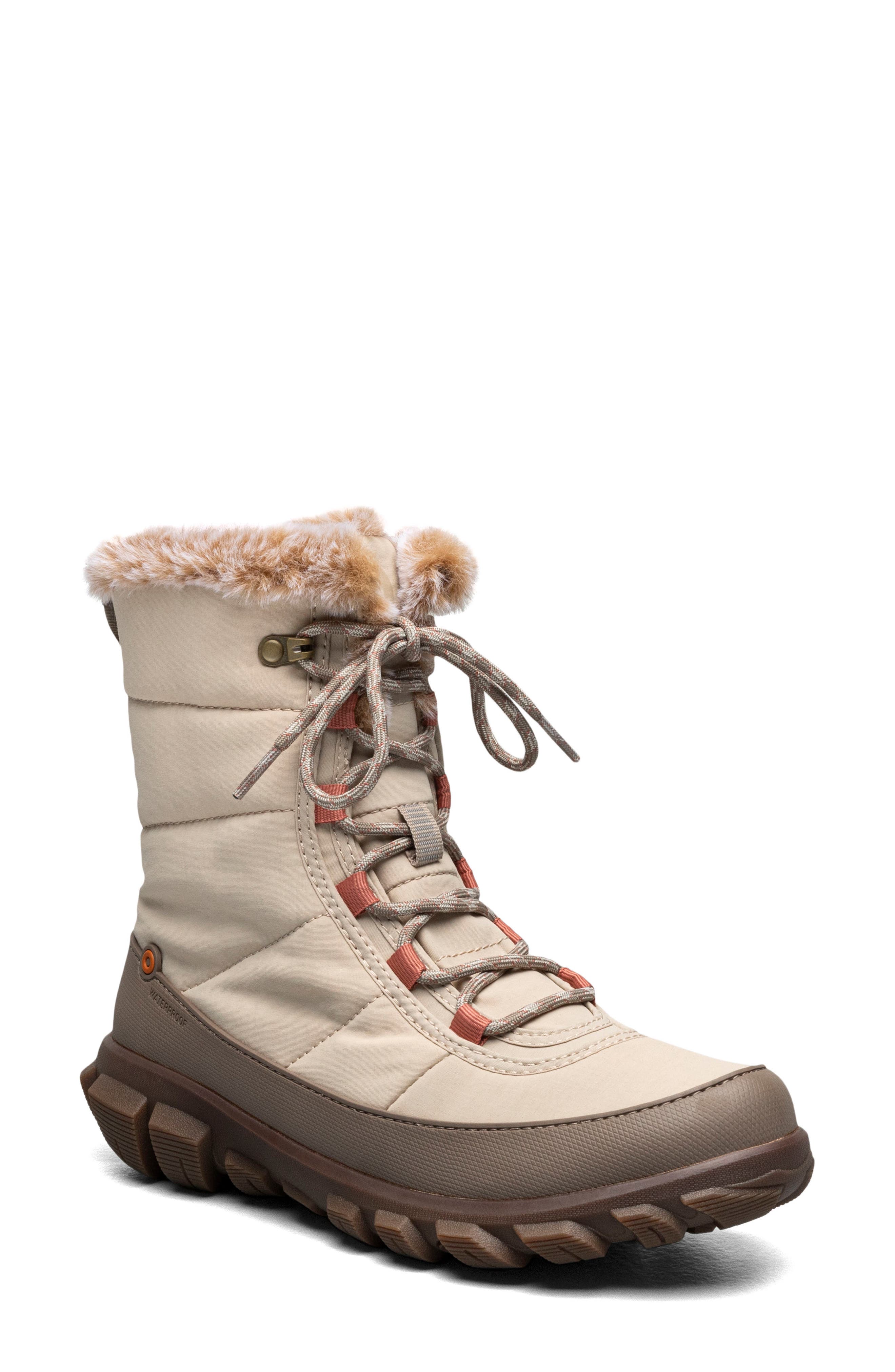 Bogs Cedar Quilted Waterproof Boot, Main, color, Oatmeal