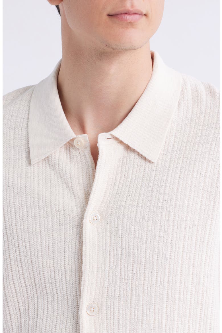 Nolan 6695 Organic Cotton Polo Cardigan, Alternate, color, ECRU