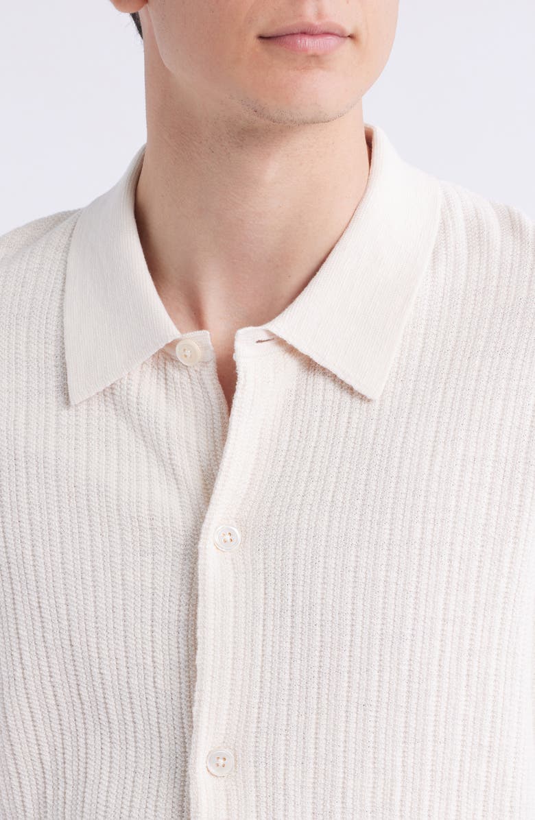 NN07 Nolan 6695 Organic Cotton Polo Cardigan, Alternate, color, Ecru