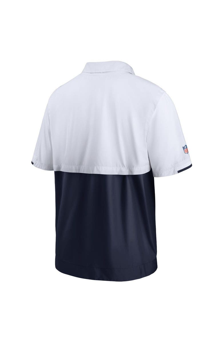 Nike Men's Nike White/Navy Tennessee Titans Sideline Coaches Half-Zip Short Sleeve Jacket, Alternate, color, White