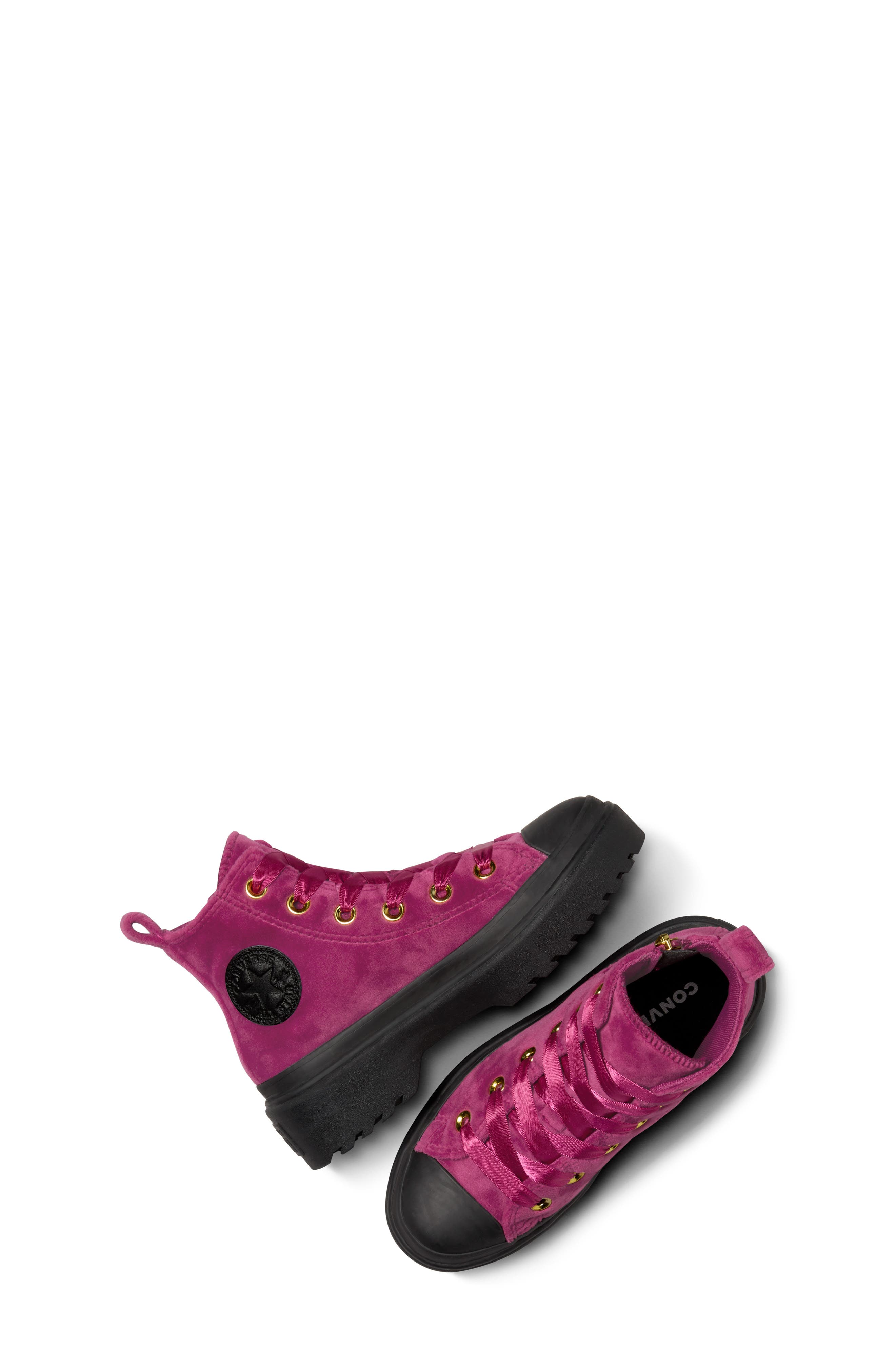 Converse Chuck Taylor<sup>®</sup> All Star<sup>®</sup> Velvet Lug Hi Sneaker, Alternate, color, 