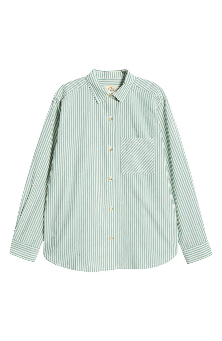 Marine Layer Abbey Stripe Cotton Poplin Button-Up Shirt, Alternate, color, 