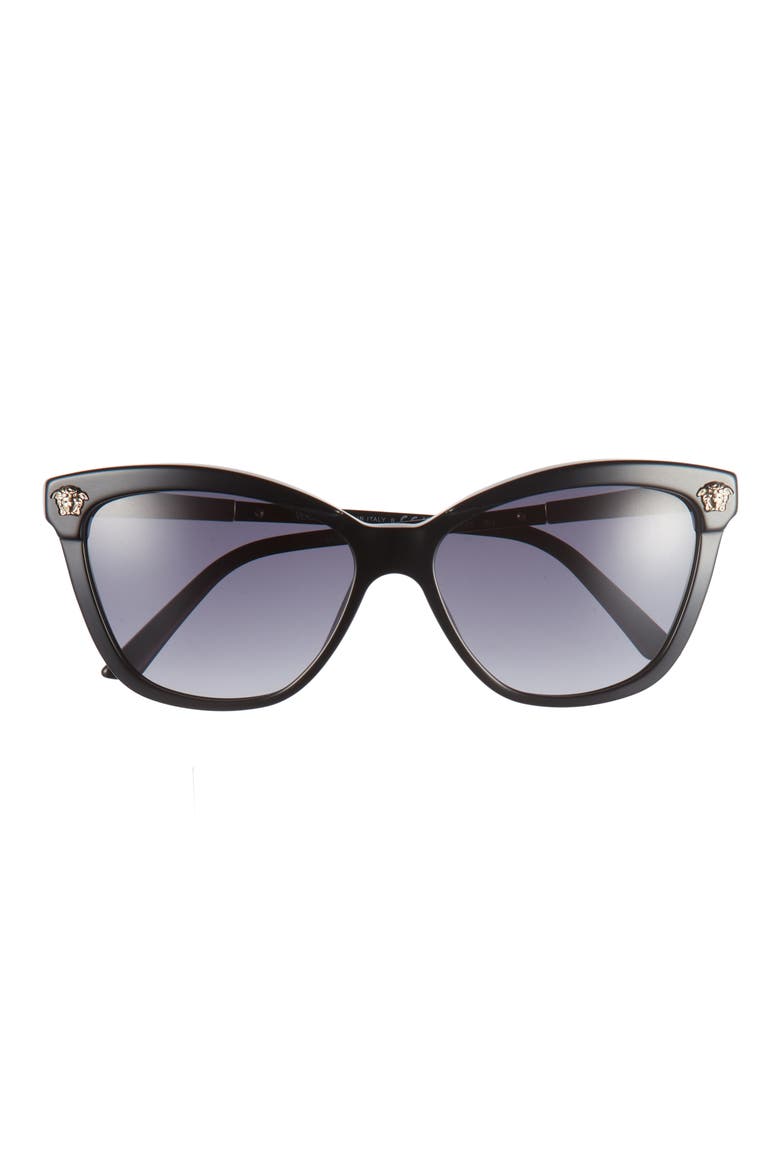 57mm Cat Eye Sunglasses, Main, color, BLACK