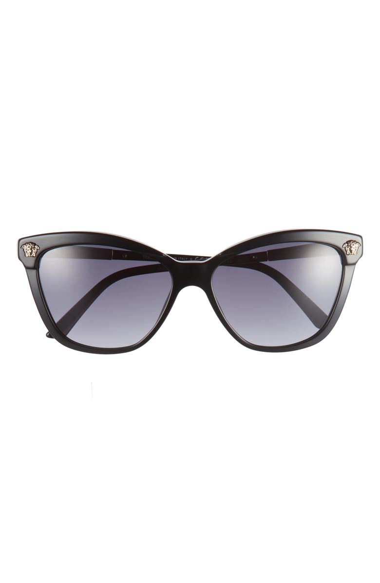 Versace 57mm Cat Eye Sunglasses, Main, color, Black/ Gold/ Black Gradient