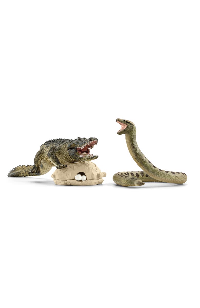 Schleich Wild Life Danger In The Swamp Animal Figures, 4 Pieces, Main, color, 