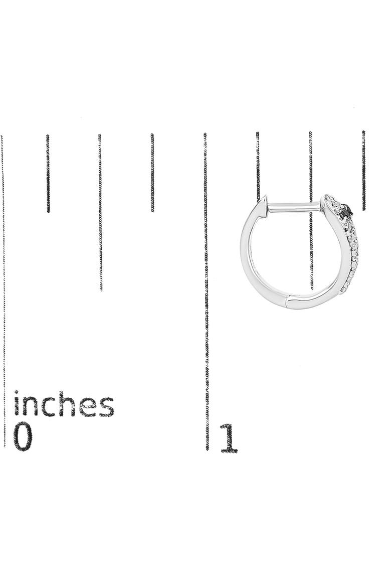 10K White Gold 1/5 Cttw Diamond Snake Eyes Huggy Hoop Earrings, Alternate, color, White