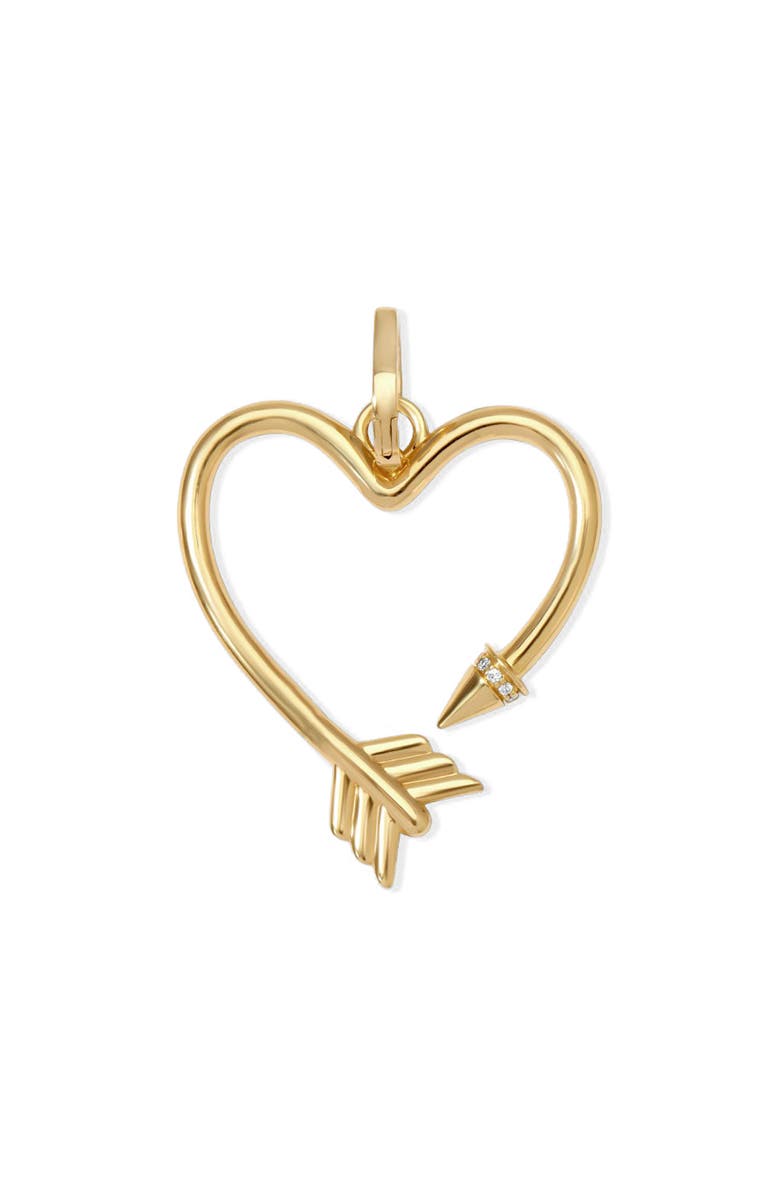 Adina Reyter Diamond Heart Necklace Enhancer, Main, color, Yellow Gold