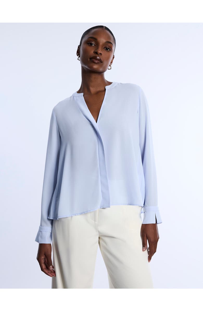 BCBGMAXAZRIA Pleated Back Blouse, Alternate, color, Cloud