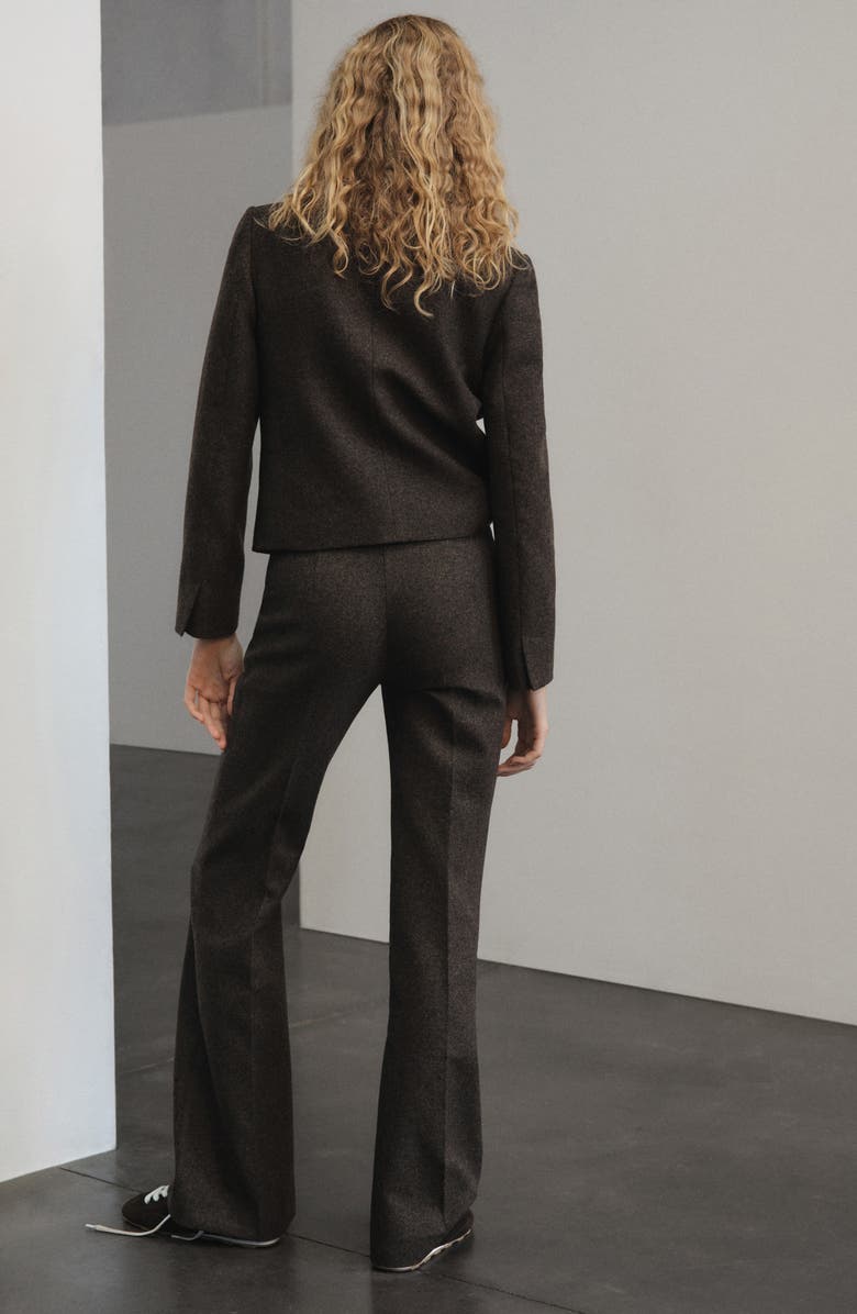 MANGO Heathered Wool Blend Flare Pants, Alternate, color,