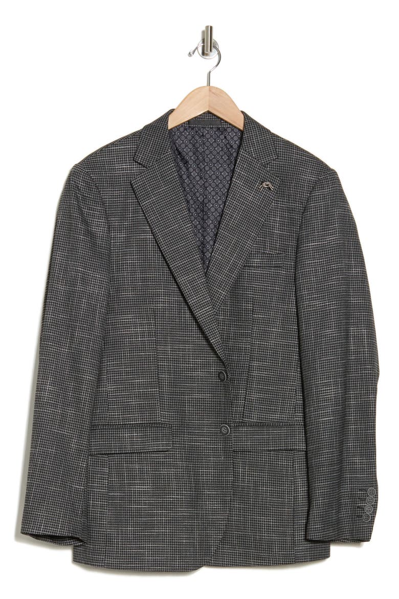Slim Fit Houndstooth Blazer, Alternate, color, BLACK