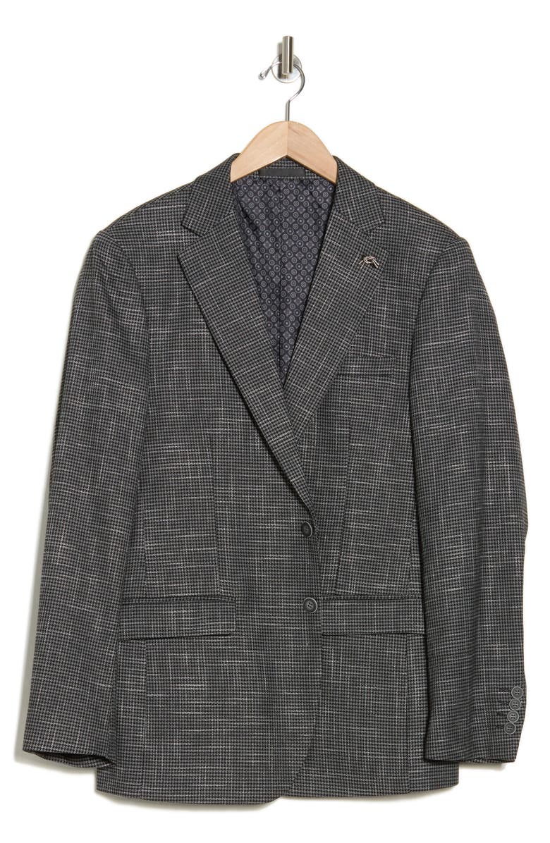 Tahari Slim Fit Houndstooth Blazer, Alternate, color, Black