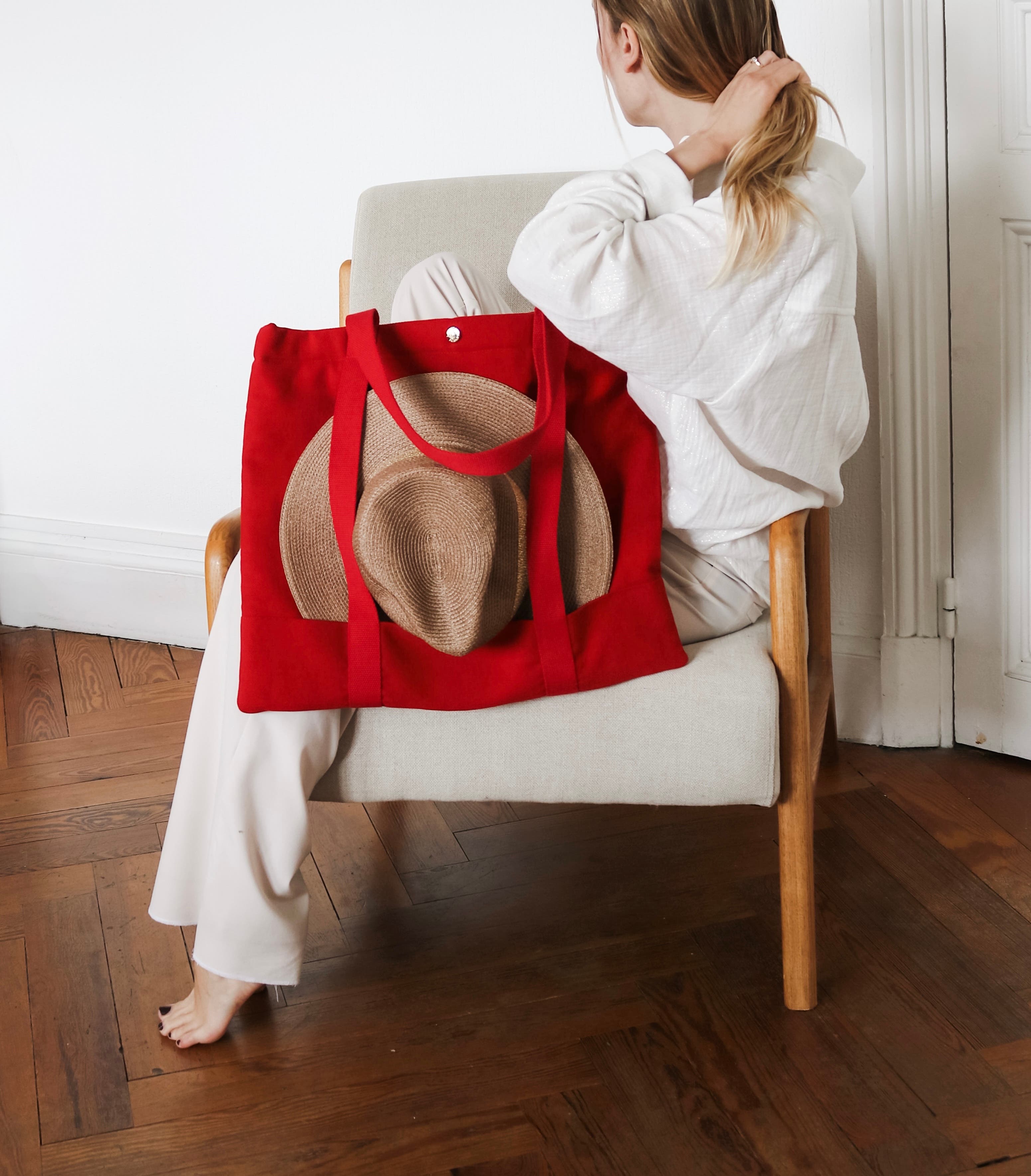 Parakalo Cotton Canvas Bag, Alternate, color, Red