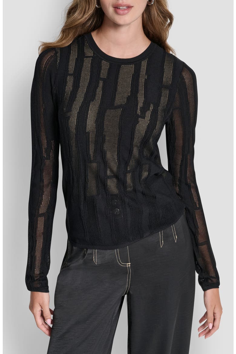 Mix Stitch Top, Main, color, BLACK/TRAVERTINE